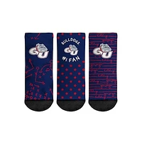 Toddler Rock Em Socks Gonzaga Bulldogs #1 Fan 3-Pack Crew Socks Set