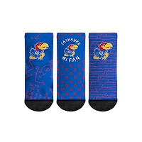 Toddler Rock Em Socks Kansas Jayhawks #1 Fan 3-Pack Crew Socks Set