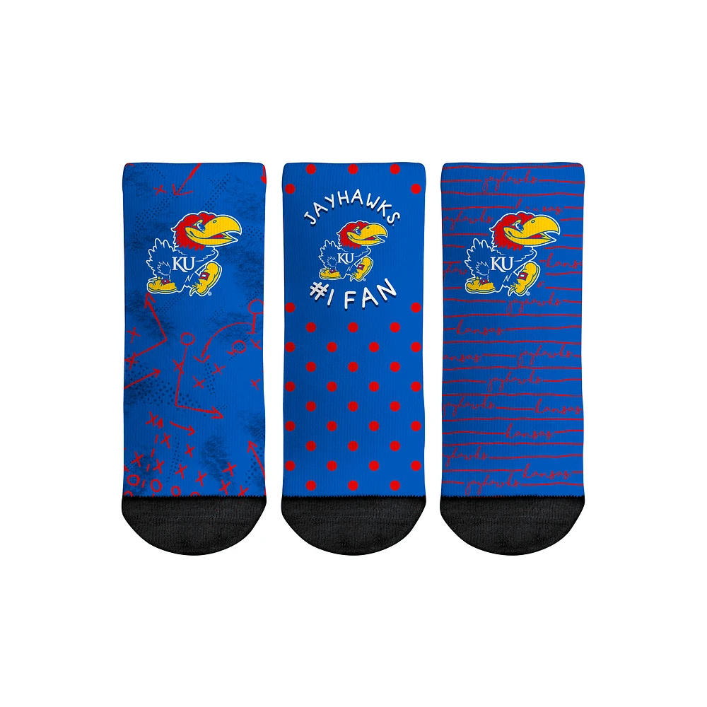 Toddler Rock Em Socks Kansas Jayhawks #1 Fan 3-Pack Crew Socks Set