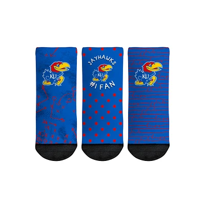 Toddler Rock Em Socks Kansas Jayhawks #1 Fan 3-Pack Crew Socks Set