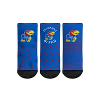 Toddler Rock Em Socks Kansas Jayhawks #1 Fan 3-Pack Crew Socks Set