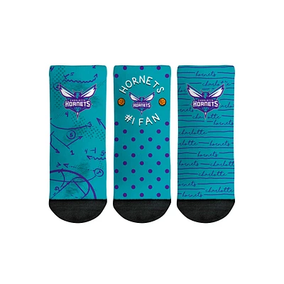 Toddler Rock Em Socks Charlotte Hornets #1 Fan 3-Pack Crew Socks Set