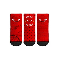 Toddler Rock Em Socks Chicago Bulls #1 Fan 3-Pack Crew Socks Set