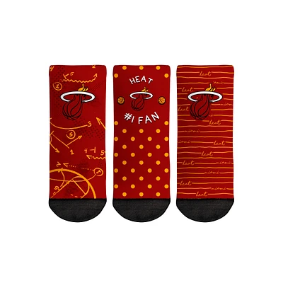 Toddler Rock Em Socks Miami Heat #1 Fan 3-Pack Crew Socks Set