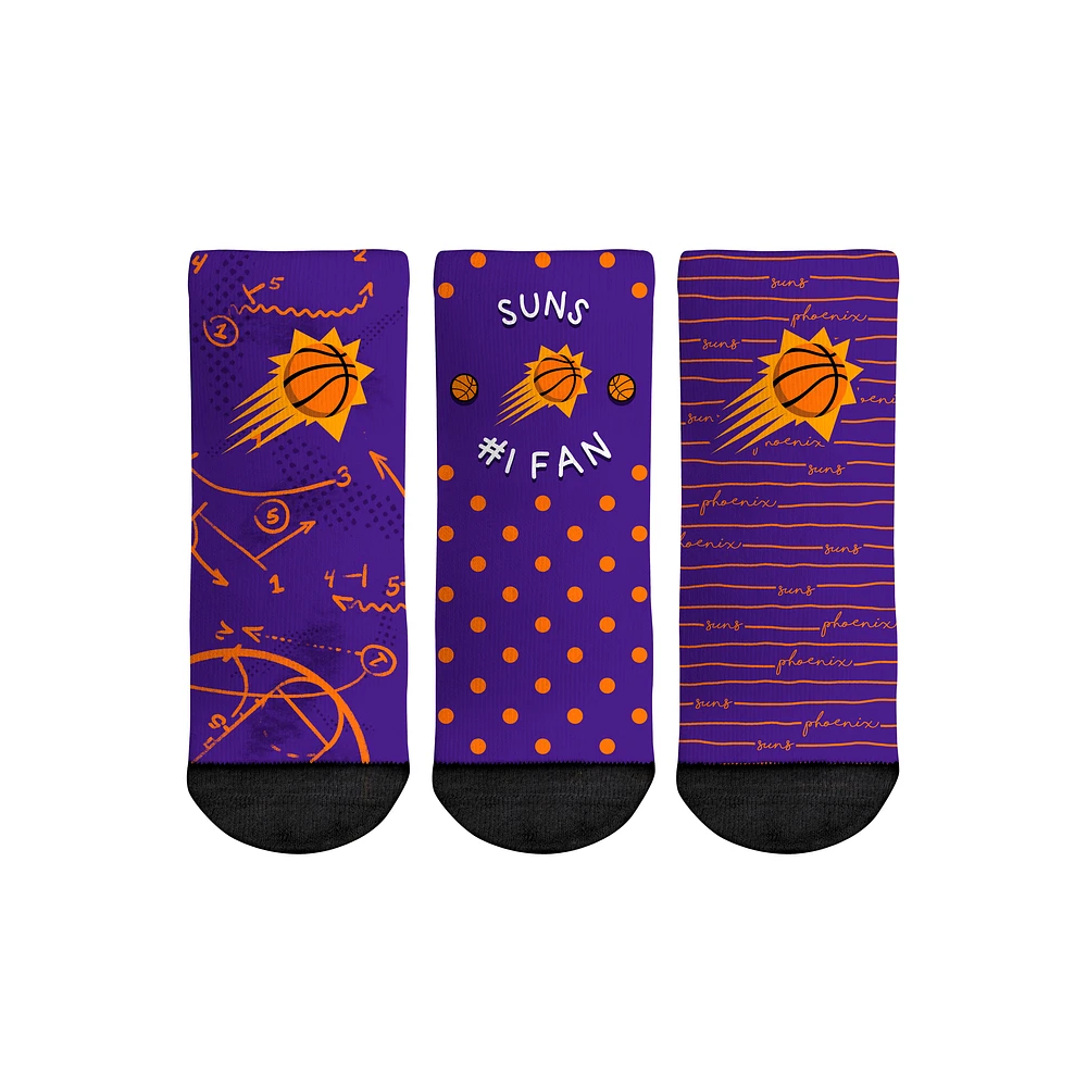 Toddler Rock Em Socks Phoenix Suns #1 Fan 3-Pack Crew Socks Set