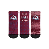 Toddler Rock Em Socks Colorado Avalanche #1 Fan 3-Pack Crew Socks Set