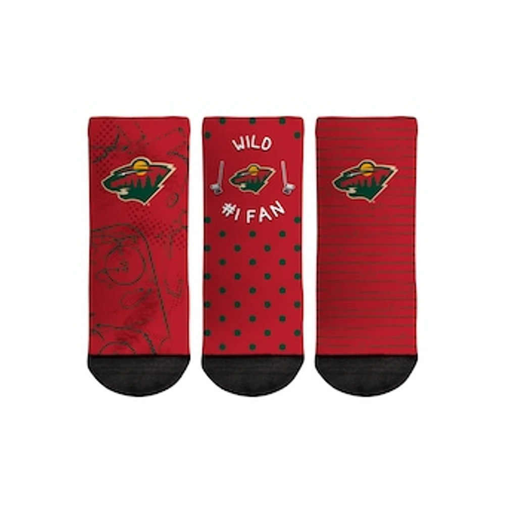 Toddler Rock Em Socks Minnesota Wild #1 Fan 3-Pack Crew Socks Set