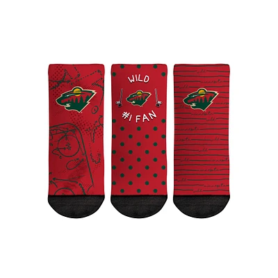 Toddler Rock Em Socks Minnesota Wild #1 Fan 3-Pack Crew Socks Set