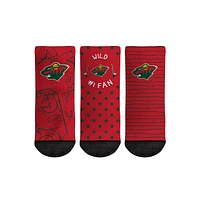 Toddler Rock Em Socks Minnesota Wild #1 Fan 3-Pack Crew Socks Set