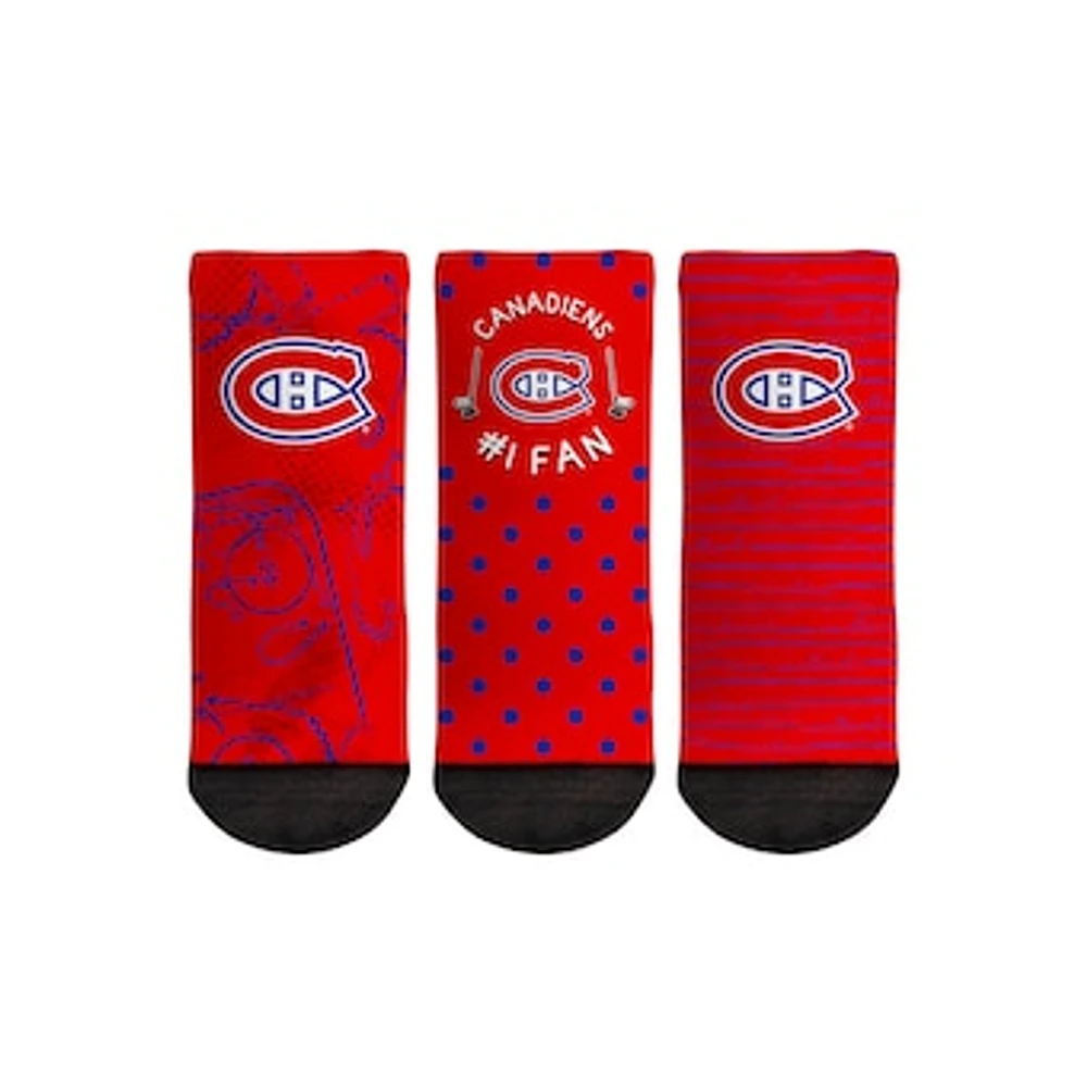 Toddler Rock Em Socks Montreal Canadiens #1 Fan 3-Pack Crew Socks Set