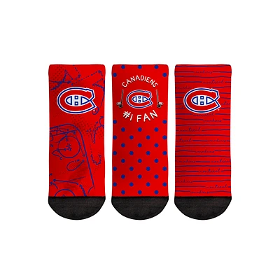 Toddler Rock Em Socks Montreal Canadiens #1 Fan 3-Pack Crew Socks Set