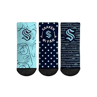 Toddler Rock Em Socks Seattle Kraken #1 Fan 3-Pack Crew Socks Set