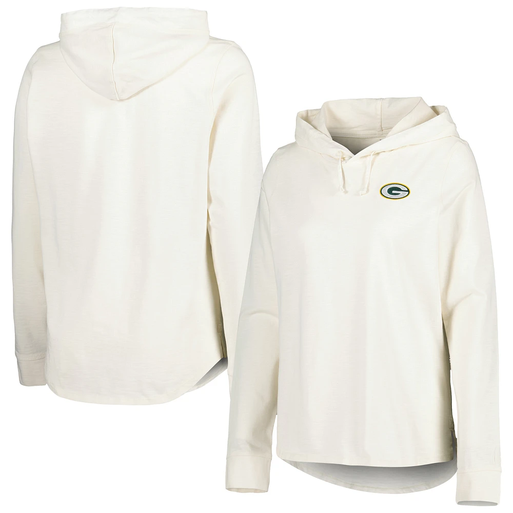 Women's Tommy Bahama Cream Green Bay Packers Ashby Isles Jersey Pullover Hoodie