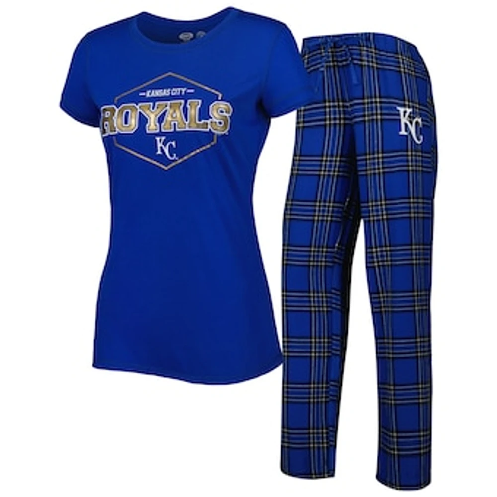 Women's Concepts Sport Royal Kansas City Royals Badge T-Shirt & Pajama Pants Sleep Set