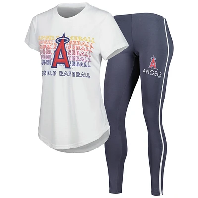 Women's Concepts Sport Charcoal/White Los Angeles Angels Sonata T-Shirt & Leggings Sleep Set