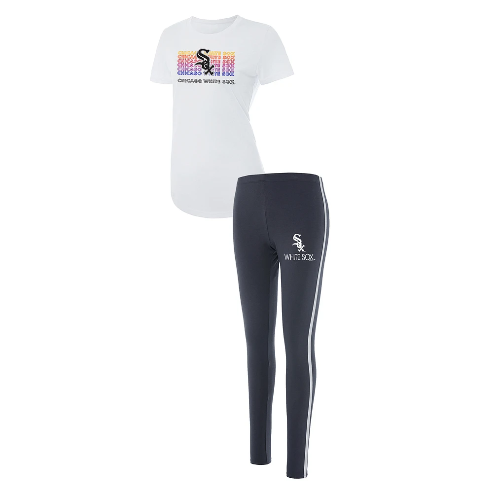 Women's Concepts Sport Charcoal/White Chicago White Sox Sonata T-Shirt & Leggings Sleep Set