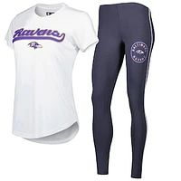 Women's Concepts Sport White/Charcoal Baltimore Ravens Sonata T-Shirt & Leggings Sleep Set