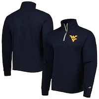 Men's League Collegiate Wear Navy West Virginia Mountaineers Stack Essential Lightweight Fleece Quarter-Zip Sweatshirt