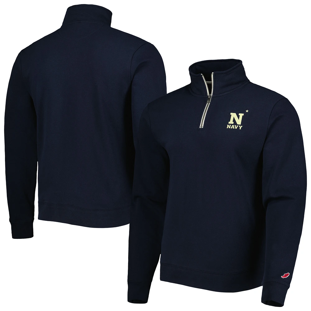 Men's League Collegiate Wear Navy Navy Midshipmen Stack Essential Lightweight Fleece Quarter-Zip Sweatshirt