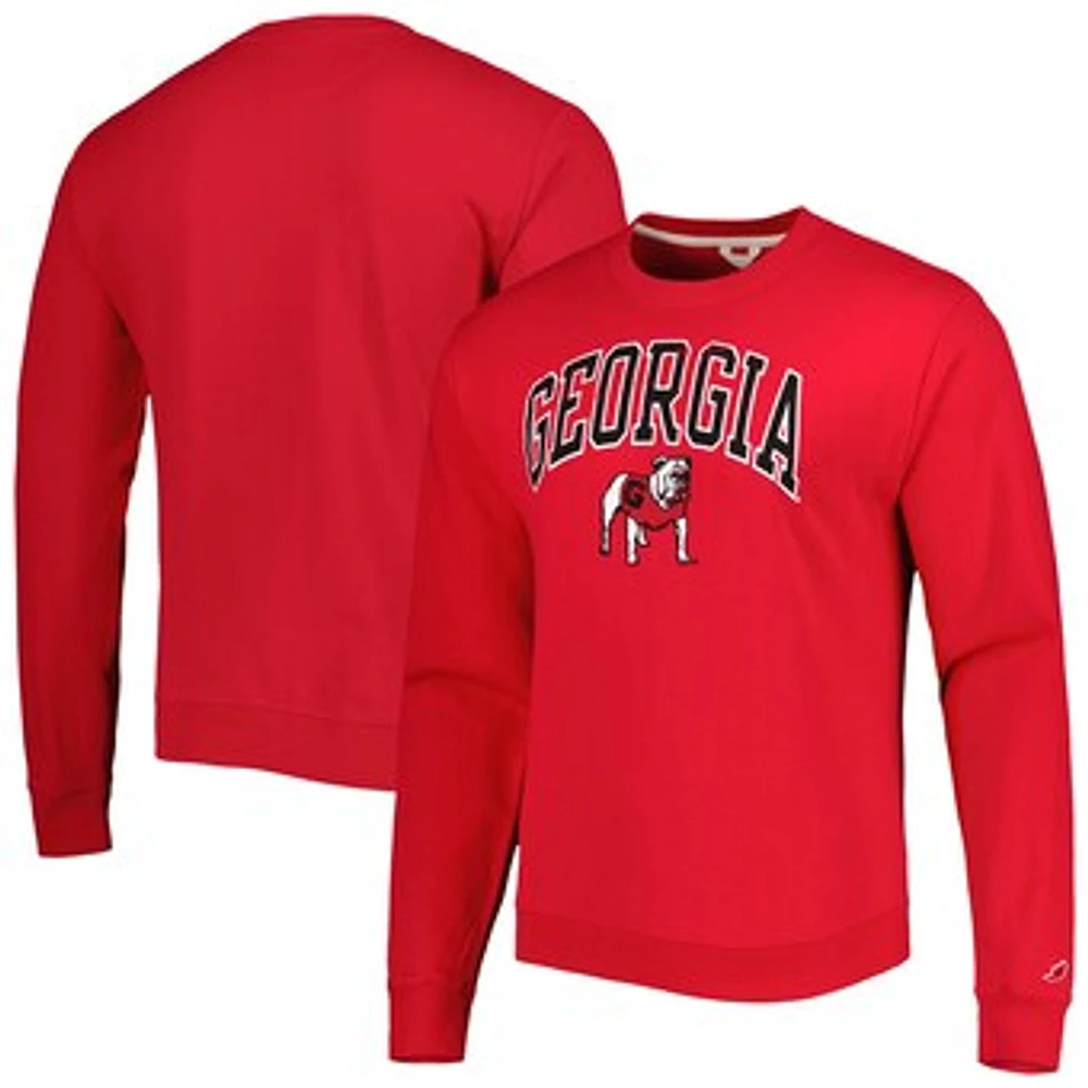 Men's League Collegiate Wear Red Georgia Bulldogs 1965 Arch Essential Lightweight Pullover Sweatshirt