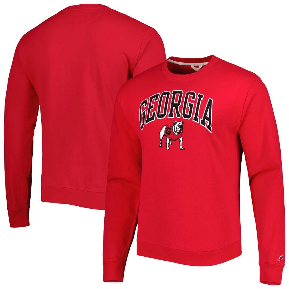 Men's League Collegiate Wear Red Georgia Bulldogs 1965 Arch Essential Lightweight Pullover Sweatshirt