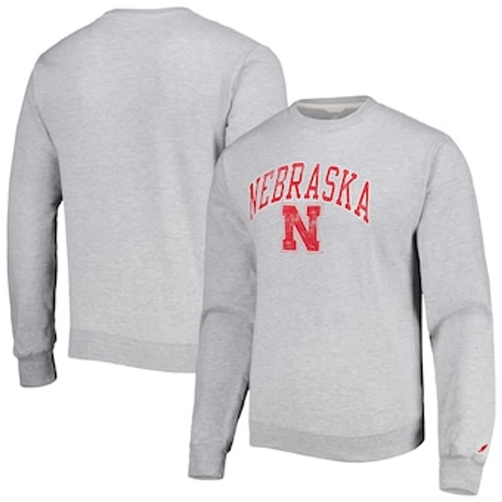 Men's League Collegiate Wear Gray Nebraska Huskers 1965 Arch Essential Lightweight Pullover Sweatshirt