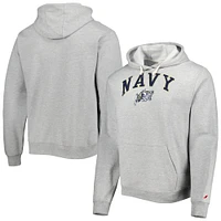 Men's League Collegiate Wear Heather Gray Navy Midshipmen Arch Essential Pullover Hoodie