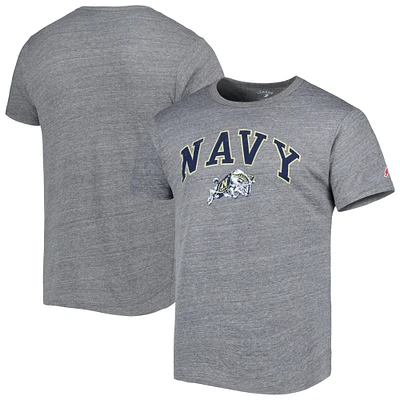 Men's League Collegiate Wear Heather Navy Midshipmen 1965 Arch Victory Falls Tri-Blend T-Shirt