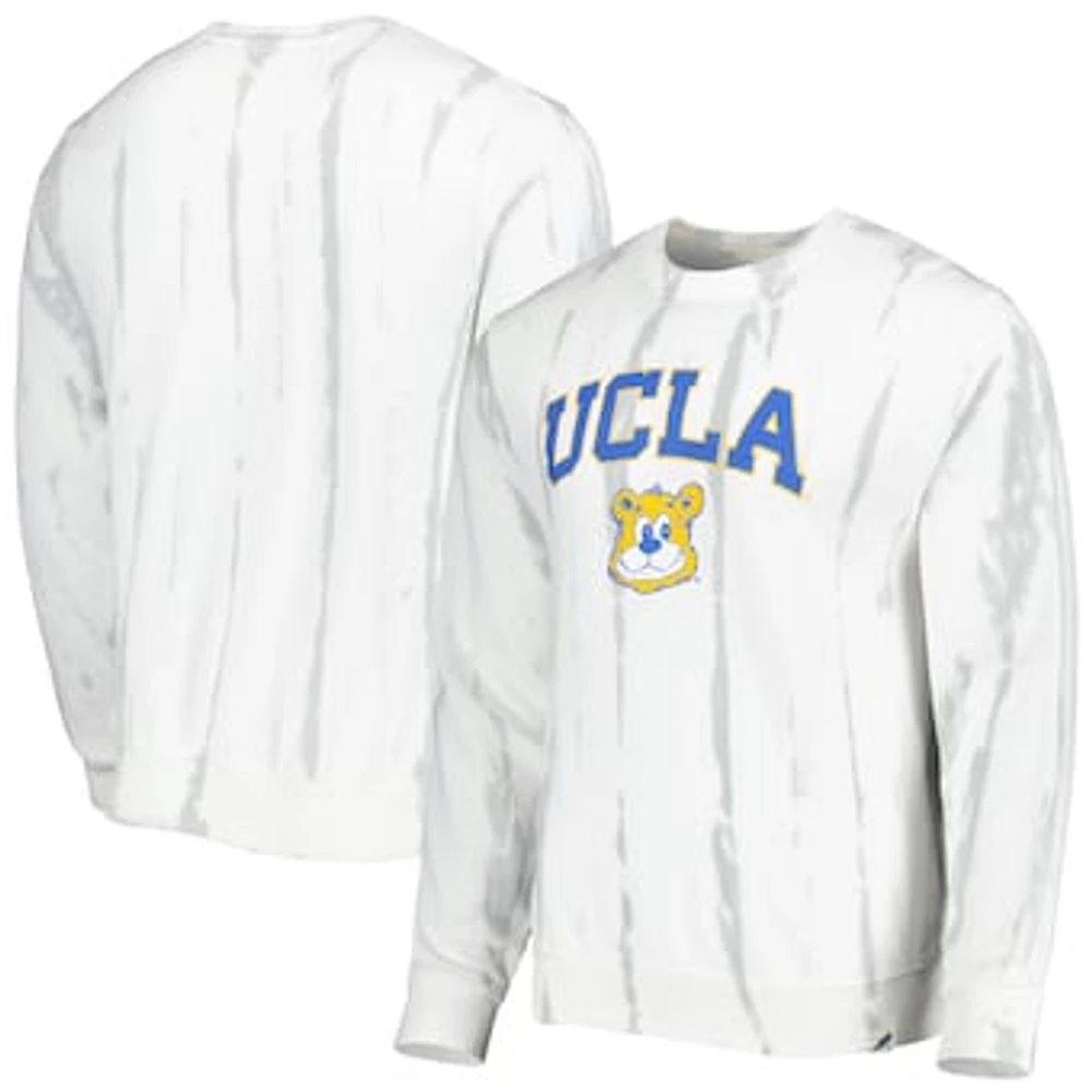 Men's League Collegiate Wear White/Silver UCLA Bruins Classic Arch Dye Terry Pullover Sweatshirt