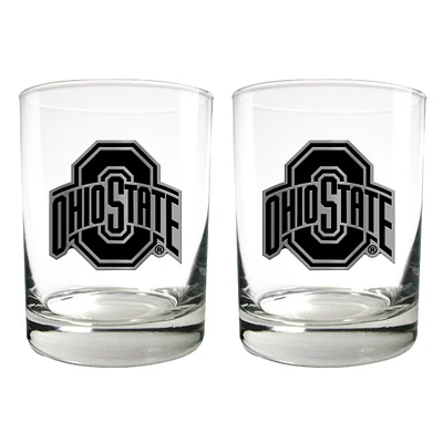 Ohio State Buckeyes 15oz. Legacy Rocks Glass Set
