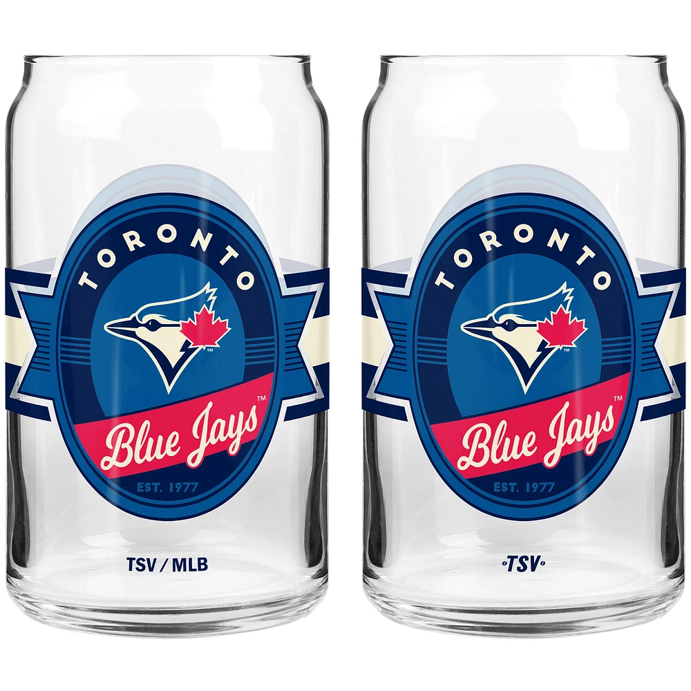 The Sports Vault Toronto Blue Jays 2-Piece 16oz. Can Glass Set