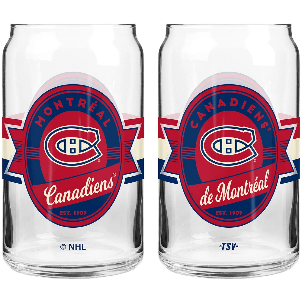 The Sports Vault Montreal Canadiens 2-Piece 16oz. Can Glass Set