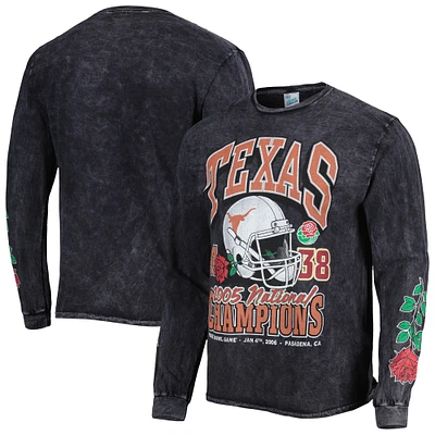 Women's '47 Black Texas Longhorns Vintage Tubular Boyfriend Long Sleeve T-Shirt