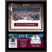 Colorado Avalanche 2022 Stanley Cup Champions 12'' x 15'' Sublimated Plaque with Game-Used Ice from the 2022 Stanley Cup Final - Limited Edition of 2022