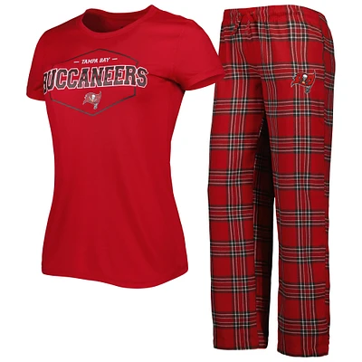 Women's Concepts Sport Red/Pewter Tampa Bay Buccaneers Badge Top & Pants Sleep Set
