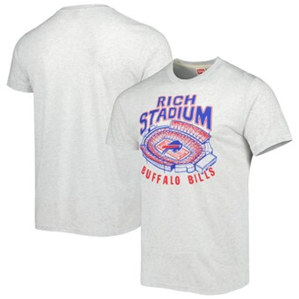 Men's Homage Ash Buffalo Bills Stadium Tri-Blend T-Shirt