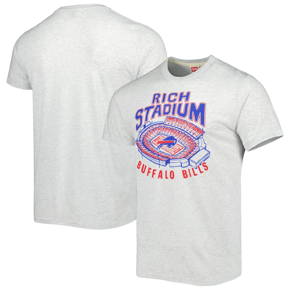 Men's Homage Ash Buffalo Bills Stadium Tri-Blend T-Shirt