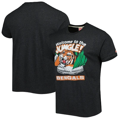 Men's Homage Charcoal Cincinnati Bengals Stadium Tri-Blend T-Shirt