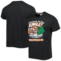 Men's Homage Charcoal Cincinnati Bengals Stadium Tri-Blend T-Shirt