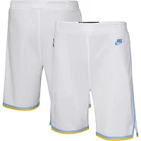 Youth Nike White Los Angeles Lakers Hardwood Classics Swingman Shorts