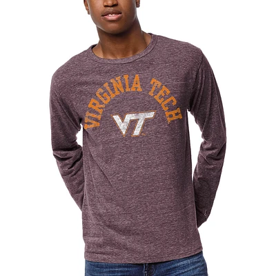 Men's League Collegiate Wear Heathered Maroon Virginia Tech Hokies Victory Falls Long Sleeve T-Shirt