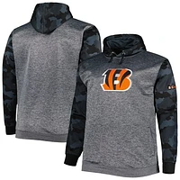 Men's Fanatics Heather Charcoal Cincinnati Bengals Big & Tall Camo Pullover Hoodie