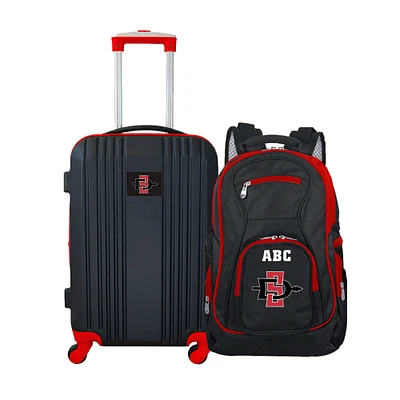 MOJO San Diego State Aztecs Personalized Premium 2-Piece Backpack & Carry-On Set