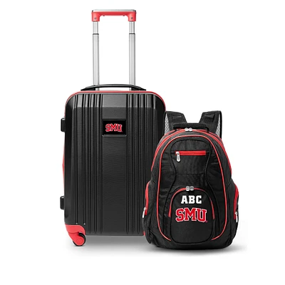 MOJO SMU Mustangs Personalized Premium 2-Piece Backpack & Carry-On Set
