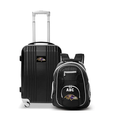 MOJO Baltimore Ravens Personalized Premium 2-Piece Backpack & Carry-On Set