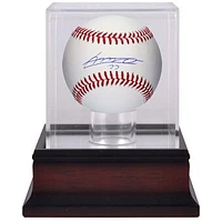 Vladimir Guerrero Jr. Toronto Blue Jays Autographed Baseball & Mahogany Baseball Display Case