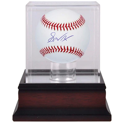 Gavin Lux Los Angeles Dodgers Autographed Baseball & Mahogany Baseball Display Case
