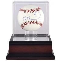 Manuel Margot Detroit Tigers Autographed Baseball and Mahogany Baseball Display Case