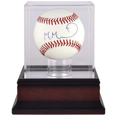 Manuel Margot Detroit Tigers Autographed Baseball and Mahogany Baseball Display Case