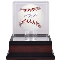 J.D. Martinez New York Mets Autographed Baseball & Mahogany Baseball Display Case